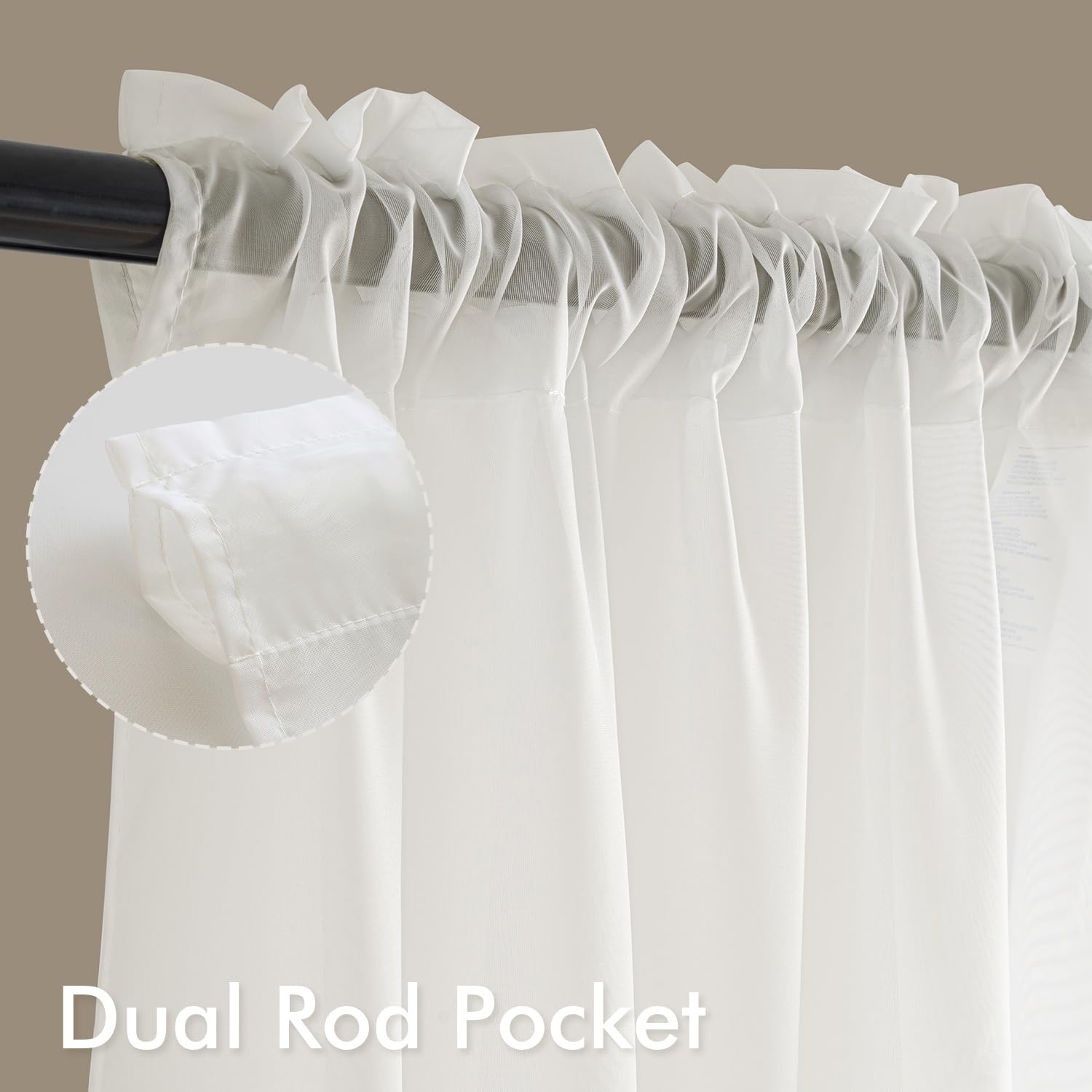 MIULEE Ivory Sheer Curtains 84 Inches Long 4 Panels 42 x 84 Inches