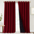 NICETOWN Total Shade Curtains and Draperies, Burgundy Red, Package of 2, 62 inches Wide x 95 inches, LongHeavy-Duty Full Light Shading Drapes with Black Liner Backing for Villa/Hall/Dorm Window