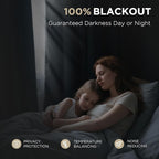 Joydeco Linen Blackout Curtains for Bedroom - 100% Light Blocking 1 Panels, White Drapes 70" W x 96" L, Thermal Insulated Room Darkening Curtains for Living Room, Rod Pocket & Back Tabs