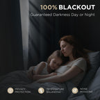 Joydeco Blackout Curtains for Bedroom - 100% Light Blocking 2 Panels Set Black Drapes 42" W x 84" L, Thermal Insulated Room Darkening Curtains, Linen Textured for Living Room, Rod Pocket & Back Tabs
