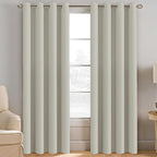 H.VERSAILTEX Room Darkening Curtain Thermal Insulated Curtain for Bedroom Window Treatment Grommet Curtain Panel Drapes, Energy Efficient for Living Room, Solid Ivory/Cream, One Panel, 52'W x 84'L
