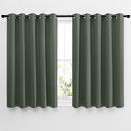 NICETOWN Bedroom Blackout Curtains for Kitchen Window - Window Treatment Thermal Insulated Solid Grommet Sound Reducing for Kitchen/Nursery, Dark Mallard, 2 Panels, W66 x L54