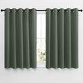 NICETOWN Bedroom Blackout Curtains for Kitchen Window - Window Treatment Thermal Insulated Solid Grommet Sound Reducing for Kitchen/Nursery, Dark Mallard, 2 Panels, W66 x L54