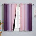 Pink and Purple Ombre Blackout Curtains for Girls Bedroom 54 Inches Long