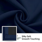 SimpleHome 100% Blackout Curtains for Bedroom,Thermal Insulated Navy Blue Grommet Window Drapes Room Darkening Curtains for Living Room with Black Back,38 x 84 Inch,2 Panels