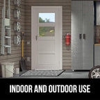 GORILLA GRIP 100% Waterproof All-Season WeatherMAX Doormat, US Designed Natural Rubber, Stain and Fade Resistant, Low Profile Indoor Outdoor Door Mats, Easy Clean Patio Mat, 29x17, Light Gray Bones