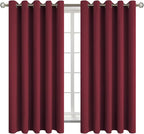 BGment Blackout Curtains for Bedroom - Grommet Thermal Insulated Room Darkening Curtains for Living Room, Set of 2 Panels (70 x 63 Inch, Burgundy)