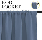 NICETOWN RV Blackout Curtains for Camper Windows, Short Blackout Curtains & Drapes, Thermal Insulated Blackout Curtain Panels for Kids Room, Play Room (Stone Blue, 29" Wide by 30" Long, 2 PCs)