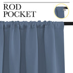 NICETOWN RV Blackout Curtains for Camper Windows, Short Blackout Curtains & Drapes, Thermal Insulated Blackout Curtain Panels for Kids Room, Play Room (Stone Blue, 29" Wide by 50" Long, 2 PCs)