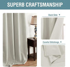 H.VERSAILTEX Light Blocking Curtain for Living Room Thermal Insulated Window Treatment Panel/Drape for Dining Room, Elegant Soft Curtain for Bedroom Grommet Top One Panel (Ivory - 52x90 Inches)