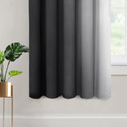 Yakamok Room Darkening Ombre Curtains 63 Inch Length, Black and Greyish White Thermal Insulated Gradient Color Curtains,Light Blocking Grommet Window Drapes for Bedroom,62 Inch Width,2 Panels