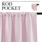 NICETOWN Kitchen Curtains, Baby Pink, 34" x 40", Set of 2, Short Blackout Curtains & Drapes, Thermal Insulated Rod Pocket Window Treatment Draperies for Nursery