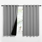 NICETOWN 100% Blackout Curtains with Black Liners, Thermal Insulated Full Blackout 2-Layer Lined Drapes, Energy Efficiency Window Draperies for Bedroom (Silver Grey, 2 Panels, 62-inch W by 63-inch L)