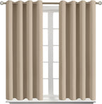 BGment Blackout Curtains - Grommet Thermal Insulated Room Darkening Bedroom and Living Room Curtains, Set of 2 Panels (52 x 54 Inch, Sand)