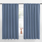 NICETOWN Blackout Curtains for Bedroom, Blackout Curtain Panels, Window Treatment Energy Saving Thermal Insulated Solid Rod Pocket Blackout Drapes/Draperies (Stone Blue, 1 Pair, 70 by 63-inch)