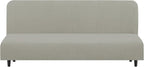 U-NICE HOME Stretch Futon Cover Armless Bed Slipcover - Soft Jacquard Fabric Washable for Pet Friendly, Taupe