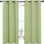 NICETOWN Curtains for Bedroom, Green Nursery Curtains Thermal Insulated, Grommet Top Blackout Drapes for Son's Room Privacy (Sage Green, 1 Pair, 42 x 63 inches)