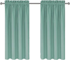 DWCN Blackout Curtains for Living Room Thermal Insulated, Energy Saving & Noise Reducing Bedroom Curtains, Sage Green, W 38x L 45 Inch, Set of 2 Rod Pocket Curtain Panels