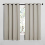 NICETOWN Room Darkening Curtain Panels for Cafe, Thermal Insulated Grommet Room Darkening Draperies/Drapes for Window (Natural, 2 Panels, W55 x L68 -inch)