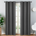 Yakamok Blackout Curtains 38x84 inch Charcoal Grey Thermal Drapes-Bedroom