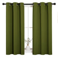 NICETOWN Christmas Bedroom Curtain Panels Blackout Draperies, Holiday Christmas Decor Thermal Insulated Solid Grommet Blackout Curtains/Drapes (One Pair, 34 by 45-inch, Olive Green)