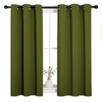 NICETOWN Christmas Bedroom Curtain Panels Blackout Draperies, Holiday Christmas Decor Thermal Insulated Solid Grommet Blackout Curtains/Drapes (One Pair, 34 by 45-inch, Olive Green)
