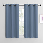 NICETOWN Bedroom Curtains Blackout Drapery Panels, Three Pass Microfiber Thermal Insulated Solid Ring Top Blackout Window Curtains/Drapes (Two Panels, 42 x 50 inches, Gray)