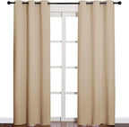 NICETOWN Thermal Insulated Eyelet Top Room Darkening Panels/Curtains/Drapes for Bedroom (2 Panels, W42 x L84 inches, Biscotti Beige)