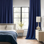 MIULEE Navy Blue Back Tab Blackout Curtains 52x96 Inch Long 2 Panels Set