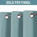 H.VERSAILTEX Blackout Curtain for Living Room Thermal Insulated Window Treatment Curtain 54 inch Length Energy Saving Solid Grommet Top Blackout Drape, One Panel, Mineral Blue, 52" W x 54" L