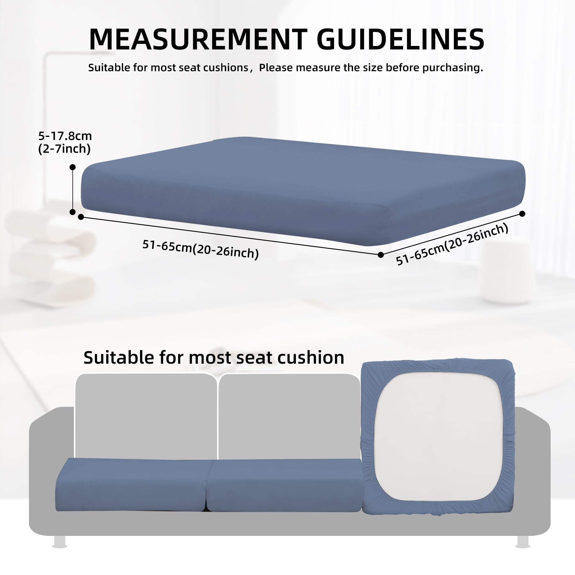 DREAHOTEXTIL 8Pcs Outdoor Cushion Covers, Elastic Patio Cushion Covers