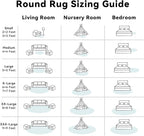 OLANLY White Round Rugs for Bedroom - Machine Washable, 9 ft Circle Area Rugs for Living Room, Soft and Fluffy Shaggy Carpet for Teen Girls and Boys, Nursery Rooms, Dorms, Home Decor Aesthetic