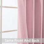 Yakamok Wide Thermal Blackout Patio Door Curtain Panel, Pink Grommet Sliding Door Insulated Curtains, Extra Wide Curtains for Sliding Glass Door, Pink, W52 x L84, 1 Panel