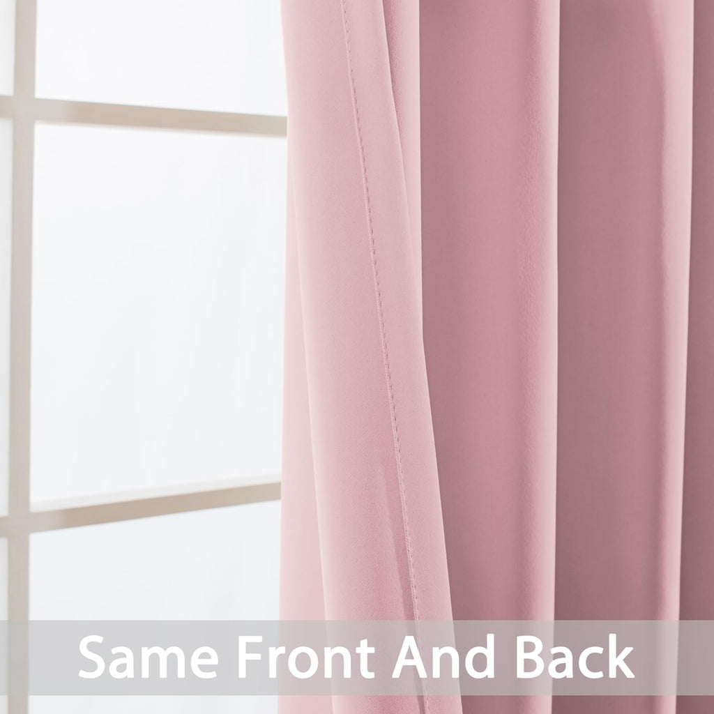 Yakamok Pink Room Darkening Curtains 84 inch Sliding Door Drapes