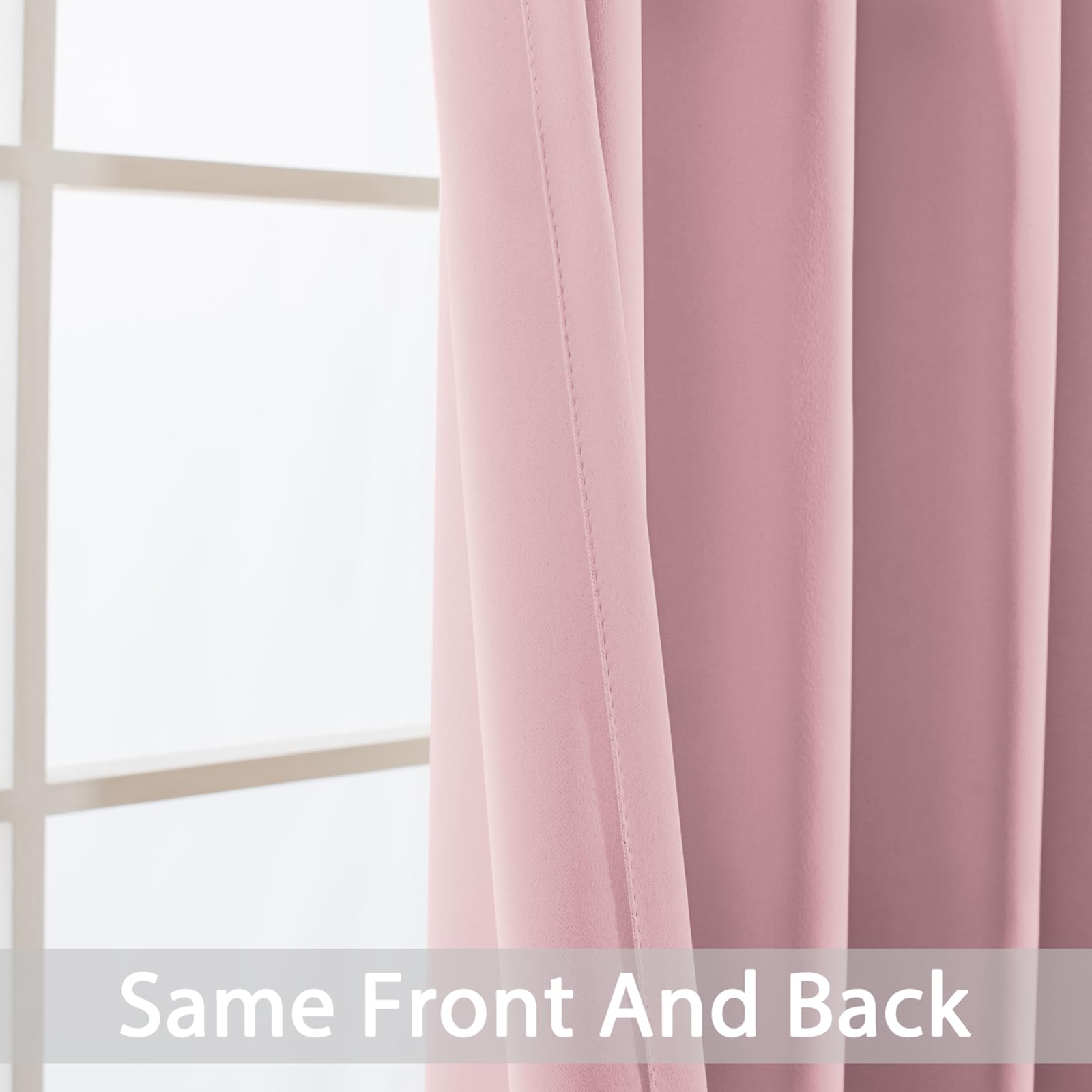 Yakamok Pink Room Darkening Curtains 84 inch Sliding Door Drapes