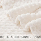 Exclusivo Mezcla Fleece Throw Blanket for Couch, Extra Large Fuzzy Ivory Bed Blankets, Soft Cozy Plush Sofa Throws for All Seasons, 50x70 Inches
