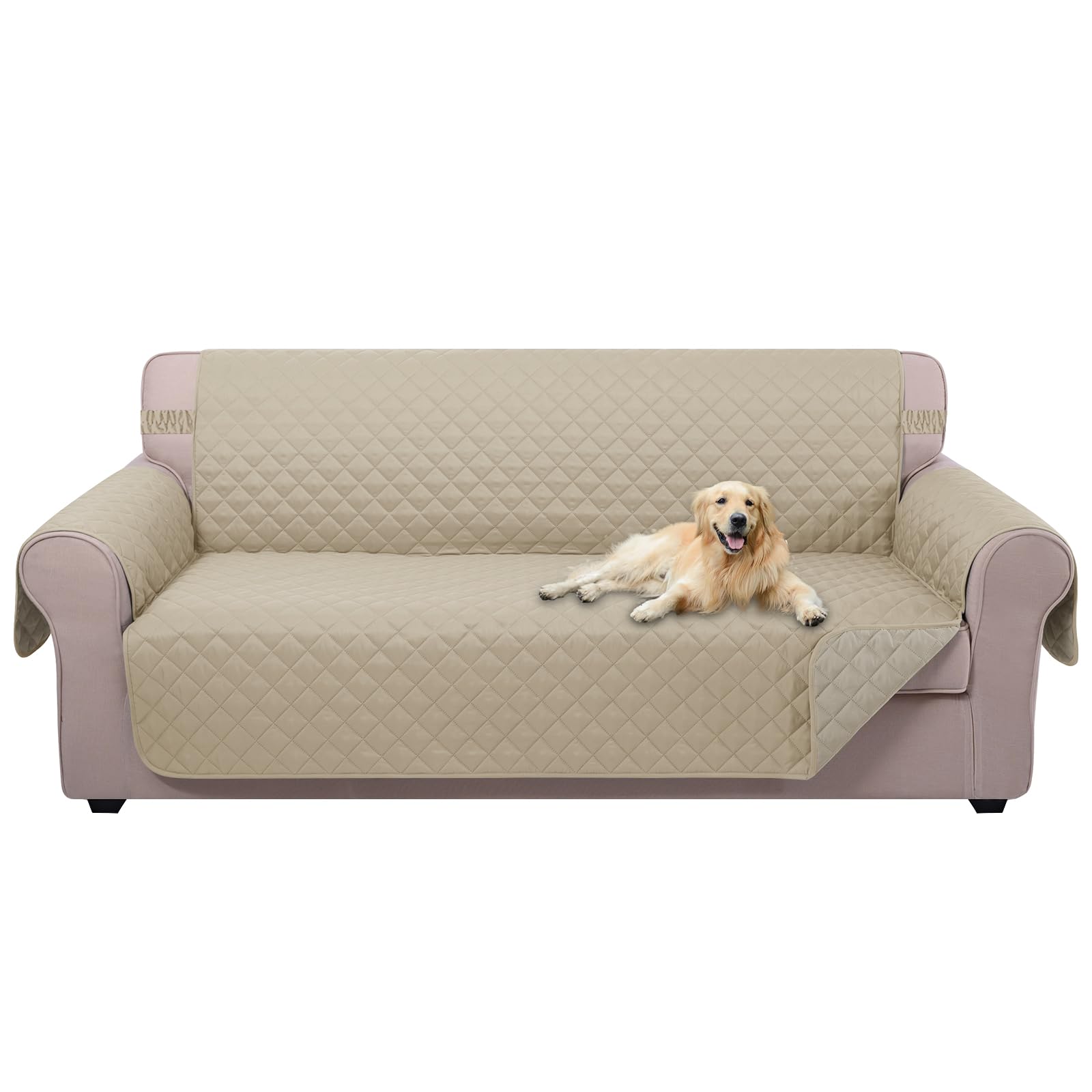 U-NICE HOME Large Sofa Cover Reversible Couch Cover for Dogs, Sand/Beige