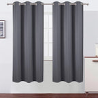 LEMOMO Grey Blackout Curtains 42 x 72 Inch Length/Set of 2 Curtain Panels/Thermal Insulated Room Darkening Blackout Curtains for Bedroom