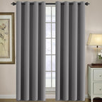 H.VERSAILTEX Blackout Curtain for Living Room Thermal Insulated Window Treatment Curtain Extra Long 108 inch Length Energy Saving Solid Grommet Top Blackout Drape, One Panel, Bluish Gray，52"W x 108"L