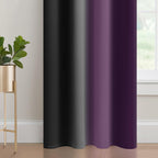 Yakamok Blackout Ombre Purple and Black Curtains for Bedroom, Gradient Room Darkening Curtains, Grommet Thermal Insulated Light Blocking Window Drapes/Curtain for Living Room,52 x 63 Inch,2 Panels