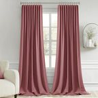 MIULEE Dusty Rose Back Tab Blackout Curtains 52x108 Inch Long 2 Panels Set
