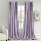 MIULEE Lilac Back Tab Blackout Curtains 52x96 Inch Long 2 Panels Set