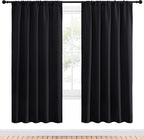 NICETOWN Black Blackout Curtain Blinds - Solid Thermal Insulated Window Treatment Blackout Drapes for Bedroom (2 Panels, 52 inches Wide by 72 inches Long)