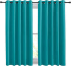 NICETOWN Peacock Teal Thermal Insulated Curtains Blackout Draperies, Window Treatment Solid Grommet Room Darkening Drape Panels for Bedroom (Set of 2, 70 by 54 inches Long)