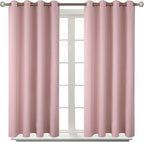 BGment Room Darkening Curtains 45 Inches Long - Grommet Thermal Insulated Drapes Window Treatment Curtains for Bedroom, 2 Panels, 52 x 45 Inch, Baby Pink