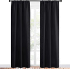 NICETOWN Black Out Curtain Panels for Kitchen - Energy Smart Decoration Thermal Insulating Blackout Drapes/Draperies for Small Window (2 Panels, 34 in x 84 in (W x L))