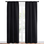 NICETOWN Black Out Curtain Panels for Kitchen - Energy Smart Decoration Thermal Insulating Blackout Drapes/Draperies for Small Window (2 Panels, 34 in x 84 in (W x L))