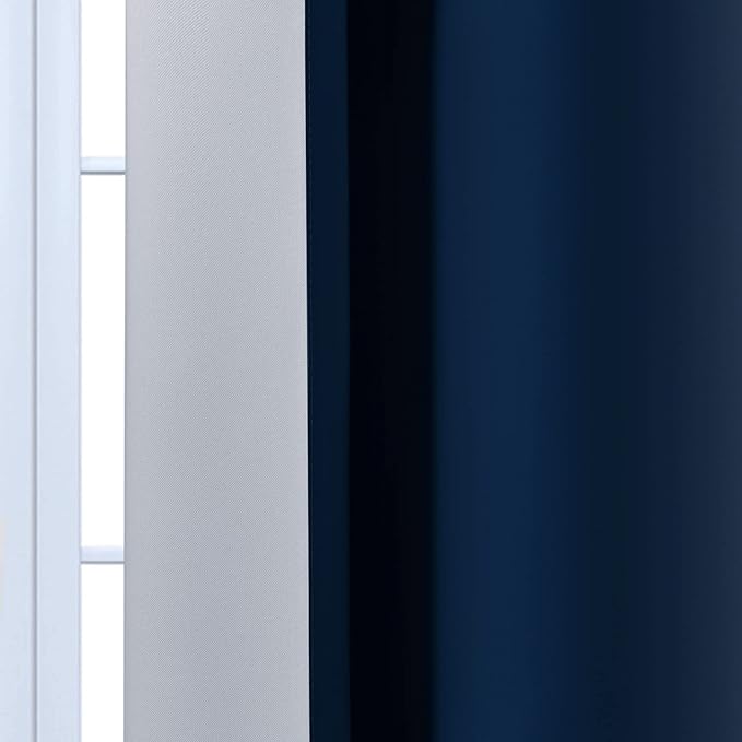Yakamok Light Blocking Ombre Curtains, Greyish White and Blue Gradient Color Curtains, Room Darkening Grommet Window Drapes for Bedroom(Blue, 42x63 Inch, 2 Panels)