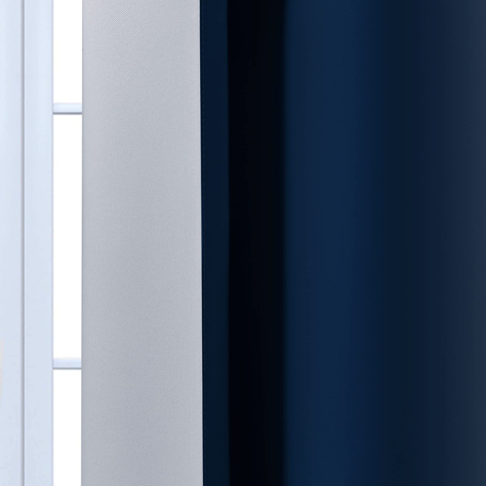 Yakamok Ombre Curtains Blue and Greyish White for Living Room,42Wx54L