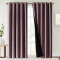 NICETOWN 100% Blackout Window Curtain Panels, Cold and Full Light Blocking Drapes with Black Liner for Nursery, 84 inches Drop Thermal Insulated Draperies (Dry Rose, 2 PCs, 70 inches Wide Each Panel)